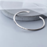 TrustDavis 100% 925 Solid Sterling Silver Smiling Face Bangle Bracelet