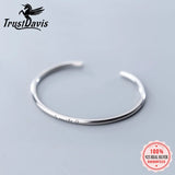 TrustDavis 100% 925 Solid Sterling Silver Smiling Face Bangle Bracelet