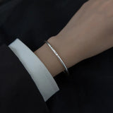 TrustDavis 100% 925 Solid Sterling Silver Smiling Face Bangle Bracelet