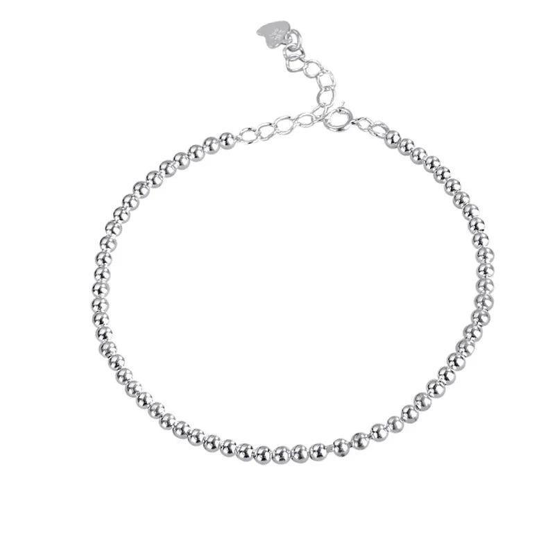 925 Sterling Silver Beads Bracelet Pulseras for Women