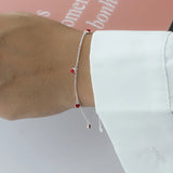 925 Sterling Silver Red Heart Sweet Bracelet For Women