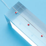 925 Sterling Silver Red Heart Sweet Bracelet For Women