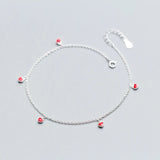 925 Sterling Silver Red Heart Sweet Bracelet For Women