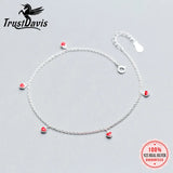 925 Sterling Silver Red Heart Sweet Bracelet For Women