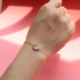 925 Silver Moon CZ Bracelet Women's Jewelry Gift