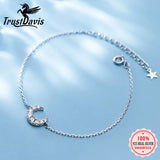 925 Silver Moon CZ Bracelet Women's Jewelry Gift