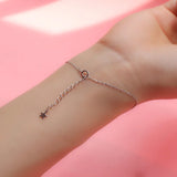 925 Silver Moon CZ Bracelet Women's Jewelry Gift