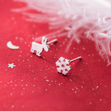 925 Sterling Silver Women's Christmas Stud Earring Gift DA01