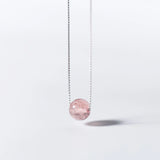 925 Sterling Silver 8mm Strawberry Crystal Pendant Short Necklace