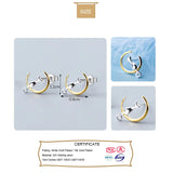 925 Solid Real Sterling Silver Cat Stud Earrings Gift DS1709