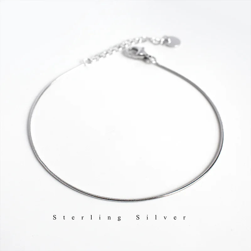 925 Sterling Silver Snake Chain Bracelet For Women OL Silver Jewelry