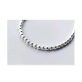 TrustDavis 925 Solid Silver 0.4cm Beads Bracelet 15.8cm Lady Jewelry