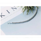 TrustDavis 925 Solid Silver 0.4cm Beads Bracelet 15.8cm Lady Jewelry