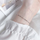 925 Sterling Silver Hollow Love Heart Bracelet Women Lady Silver Jewelry