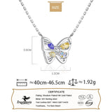 925 Silver Butterfly Zircon CZ Pendant Necklace
