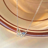 925 Silver Butterfly Zircon CZ Pendant Necklace