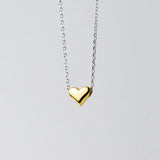 925 Sterling Silver Heart Pendant Clavicle Necklace Gift