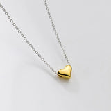 925 Sterling Silver Heart Pendant Clavicle Necklace Gift