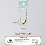 925 Sterling Silver Heart Pendant Clavicle Necklace Gift