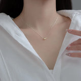 925 Sterling Silver Heart Pendant Clavicle Necklace Gift