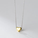 925 Sterling Silver Heart Pendant Clavicle Necklace Gift