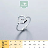 925 Sterling Silver Moon Rabbit Cocktail Ring Sizable 5 6 7 For Women