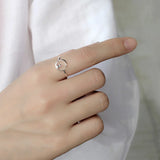 925 Sterling Silver Moon Rabbit Cocktail Ring Sizable 5 6 7 For Women