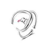 925 Sterling Silver Moon Rabbit Cocktail Ring Sizable 5 6 7 For Women