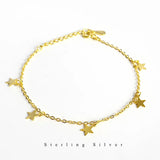 TrustDavis 925 Silver Sweet 5 Star Bracelet For Women