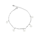 TrustDavis 925 Silver Sweet 5 Star Bracelet For Women