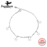 TrustDavis 925 Silver Sweet 5 Star Bracelet For Women