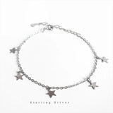 TrustDavis 925 Silver Sweet 5 Star Bracelet For Women