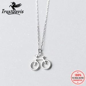 925 Sterling Silver Bike Pendant Necklace Girl Birthday Gift Lady