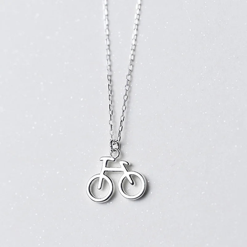 925 Sterling Silver Bike Pendant Necklace Girl Birthday Gift Lady