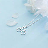 925 Sterling Silver Bike Pendant Necklace Girl Birthday Gift Lady