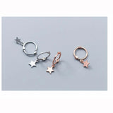 TrustDavis 925 Silver Small Star Stud Earrings For Girls Teens