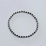 925 Solid Sterling Silver Elastic Bead Bracelet For Women Girls Lady Gift