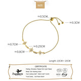 TrustDavis S925 Stone Bracelet Linked Stars Birthday Gift For Girls Lady