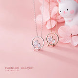925 Silver Bird in Love CZ Pendant Necklace Choker