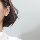 TrustDavis 925 Silver Rose Flower Stud Earrings Love Gift Teens DS1534