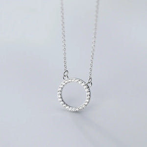 TrustDavis 925 Sterling Silver Round Pendant Necklace For Women