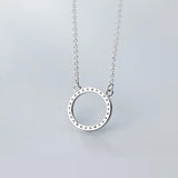 TrustDavis 925 Sterling Silver Round Pendant Necklace For Women