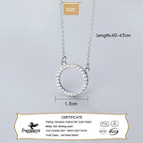 TrustDavis 925 Sterling Silver Round Pendant Necklace For Women