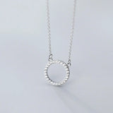 TrustDavis 925 Sterling Silver Round Pendant Necklace For Women
