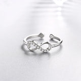 925 Silver CZ Infinity Cocktail Ring Size 5 6 7 Girls Xmas Gift