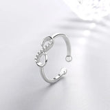 925 Silver CZ Infinity Cocktail Ring Size 5 6 7 Girls Xmas Gift