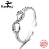 925 Silver CZ Infinity Cocktail Ring Size 5 6 7 Girls Xmas Gift