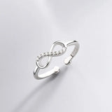 925 Silver CZ Infinity Cocktail Ring Size 5 6 7 Girls Xmas Gift