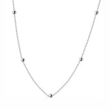 925 Sterling Silver Beads Necklace For Women XY895