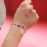 TrustDavis 925 Silver Women Bracelet Infinite Love Heart Gift DS1291